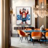 Uliczne wibracje – abstrakcyjny obraz olejny z psem w stylu pop-art, nowoczesna sztuka ścienna ze zwierzętami do młodzieżowych przestrzeni