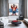 Uliczne wibracje – abstrakcyjny obraz olejny z psem w stylu pop-art, nowoczesna sztuka ścienna ze zwierzętami do młodzieżowych przestrzeni