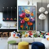 Vivid Bloom – Kolorowy, teksturowany obraz olejny z kwiatami, żywa kwiatowa sztuka ścienna do dekoracji domu