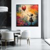 Zaginiony balon — Dziewczyna z graffiti, obraz olejny w stylu street art, sztuka ścienna inspirowana Banksym