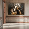 abstrakcyjny obraz ścienny z portretem konia – obraz na płótnie Bold Running Horse