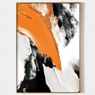 Żółto-czarny abstrakcyjny obraz - Bold Horizons #Iris010