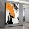 Żółto-czarny abstrakcyjny obraz - Bold Horizons #Iris010